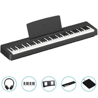 Yamaha P145BTB Portable Digital Piano BONUS PACK Cover / Stickers 88-Key Graded Hammer Action Keyboard BLUE TOOTH