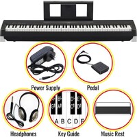 Yamaha P45B 88-Key Weighted Beginner Portable Digital Piano (Black) w/ Bonus Accessories