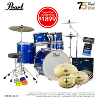 Pearl Exx Export Plus 22'' Fusion Drum Kit Package [High Voltage Blue] W/ Hardware, Throne, Cymbal Pack, Sticks & Accessories