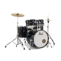 Pearl Roadshow Complete 5-Piece 20" Fusion Drum Kit w/ Hardware & Cymbals (Jet Black)
