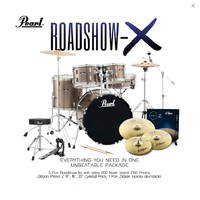 Pearl Roadshow-X 22" Fusion Plus Drum Kit Package [Bronze Metallic] w/ Hardware, Throne, & Cymbals