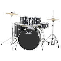 Pearl Roadshow Complete 5-Piece 22" Fusion Drum Kit w/ Hardware & Cymbals (Jet Black)