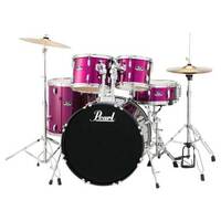 Pearl Roadshow Complete 5-Piece 22" Fusion Drum Kit w/ Hardware & Cymbals (Pink Metallic)