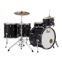 Pearl Roadshow Complete 5-Piece 22" Rock Drum Kit w/ Hardware & Cymbals (Jet Black)