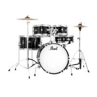 Pearl Roadshow Junior 5-Piece 16" Acoustic Drum Kit w/ Hardware & Cymbals (Jet Black)
