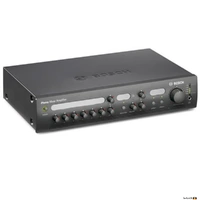 Bosch 120W Dual Zone Mixer Amplifier. 6 Mic/Line inputs (XLR), 1 x Call Station Input (PLE-2CS two zone mic), 3 Music Inputs (dual RCA). Single 120W a