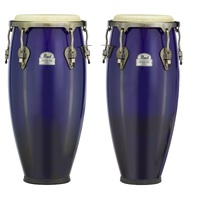 Pearl PRIMERO PRO SERIES WOOD CONGA SET, 10" & 11", w/PC100P & PC110P STANDS - MIDNIGHT FADE
