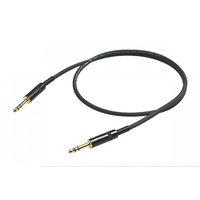 Microphone cable - 6.3 Stereo Jack-HPC225-6.3 Stereo Jack blk & gold - 1m