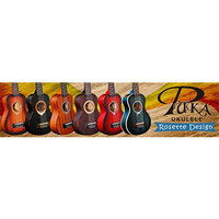 PU-PK-TFT Puka Rosette Tropical Fish Design Tenor Ukulele, Sapele Body, “Tortoiseshell” Binding, Satin Finish