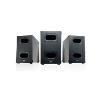 QSC 3600W active, Cardioid sub; dual 12"woofers; 4 large, swivel casters