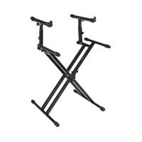 Quiklok Ql742 Proseries Double Braced, Double Tier Keyboard Stand - Black