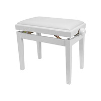 Maestro Piano Keyboard Padded Bench - Adjustable Height - White