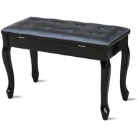 Maestro Piano Keyboard Bench Black Polished with Storage compartment 