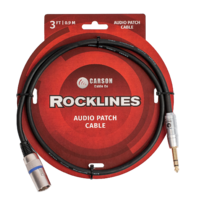 Carson Rad36 Rocklines - 3.5Mm Stereo Jack Plug (M) To Xlr (M) Mic/Audio Cable.  3 Foot.