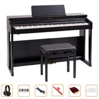 Roland Rp701Cb Digital Home Piano Black W/ Bench And Bonus Bundle