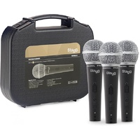 STAGG SET OF 3 DYNAMIC MICROPHONE W/CASE & CABLES