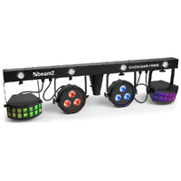 SHOWBAR-FREE All-in-One Effect Kit with 2 x RGBW LED Par Cans, 2 x RGBW Derbys, x4 Strobes and IR Remote