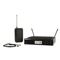 Shure SHR-BLX14W93M17 Wireless Lavalier Mic System BLX1 Tx; WL93 Mic; BLX4 Rx Auto Setup: 662-686MHz