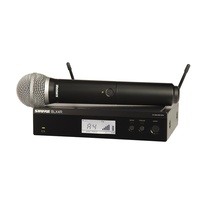 Shure SHR-BLX24RP58K14 Wireless 1/2R Handheld System BLX2 Tx; PG58 Mic; BLX4R Rx Auto Setup: 614-638MHz