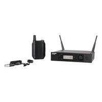 Shure Wireless Digital Lapel System GLXD1 Tx; WL185 Mic; GLXD4R Rx Rack Mountable; Auto: 2.4GHz