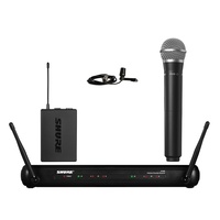 Shure SHR-SVX1288CVLJ9 Wireless Microphone System SVX1 Tx; CVL & SVX2PG58 Mic; SVX88 Rx; Auto Scan:558-570MHz
