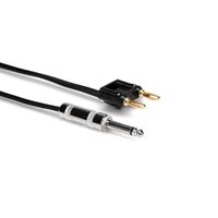 Speaker Cable, Hosa 1/4 in TS to Dual Banana, Black Zip, 5 ft