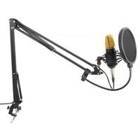 Vonyx STUDIOSET Gold Studio Microphone Set with Stand and Pop Filter
