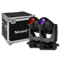 BeamZ 350W Discharge Lamp Moving Head Pair with 5� to 43� beam angle, dual gobo wheel, and dual rotating prism