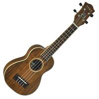 Tiki '9 Series' Solid Top Koa Wood Soprano Ukulele with Hard Case