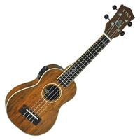 Tiki '9 Series' Solid Top Electric Soprano Ukulele with Hard Case