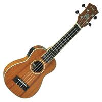 Tiki '5 Series' Solid Mahogany Top Electric Soprano Ukulele with Hard Case
