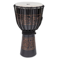 Toca Street Carved Series Wooden Djembe 12" Synthetic Head in Onyx