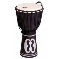Toca Street Carved Series Wooden Djembe 12" Synthetic Head in Black Sand
