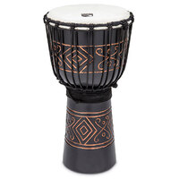 Toca Street Carved Series Wooden Djembe 10" Synthetic Head in Onyx