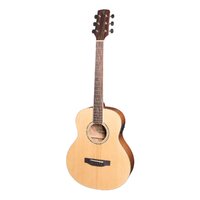 Timberidge '1 Series' Left Handed Solid Top TS-Mini Acoustic-Electric Guitar (Natural Satin)