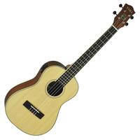 Tiki '6 Series' Solid Spruce Top Electric Baritone Ukulele with Hard Case