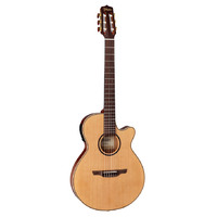 Takamine Thinline Series AC/EL Nylon String Guitar with Cutaway in Natural Satin Finish