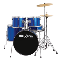 Brixton UBX25BL Rock  22" 5 Piece  Acoustic Drum Kit Package 