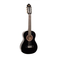Valencia VC101BK 100 Series 1/4 Nylon String Classical Guitar - Black