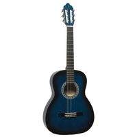 Valencia VC101BUS 100 Series 1/4 Nylon String Classical Guitar - Blue Sunburst