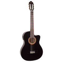 Valencia VC104CEBK 100 Series 4/4 Cutaway Nylon String Classical Acoustic Guitar - Black