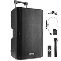 Vonyx Vsa500-Bp Portable Pa 12" Speaker With Wireless Handheld -Lapel Headset Microphones