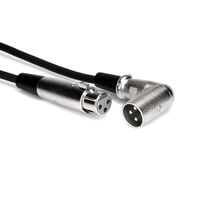 Balanced Interconnect, XLR3F to Right-angle XLR3M, 15 ft