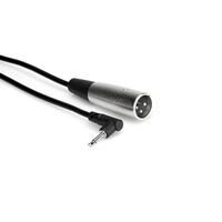 Camcorder Microphone Cable, Right-angle 3.5 mm TS to XLR3M, 5 ft