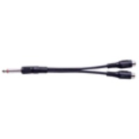 Y CABLE 1/4' JACK (M) TO 2 x R