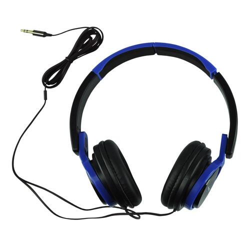 SoundArt Compact Fold-Away Stereo Headphones (Blue)