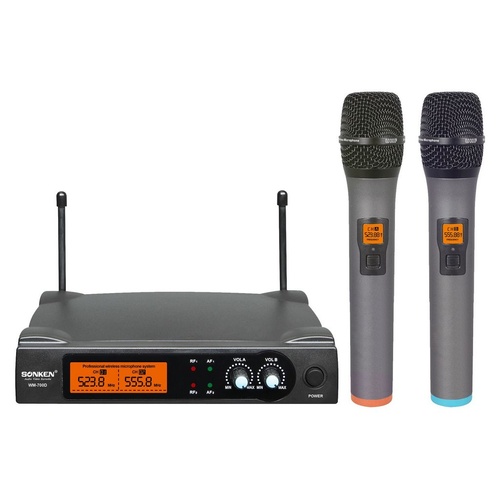 WM700D SONKEN DUAL WIRELESS UHF MICROPHONE Afterpay Interest Free